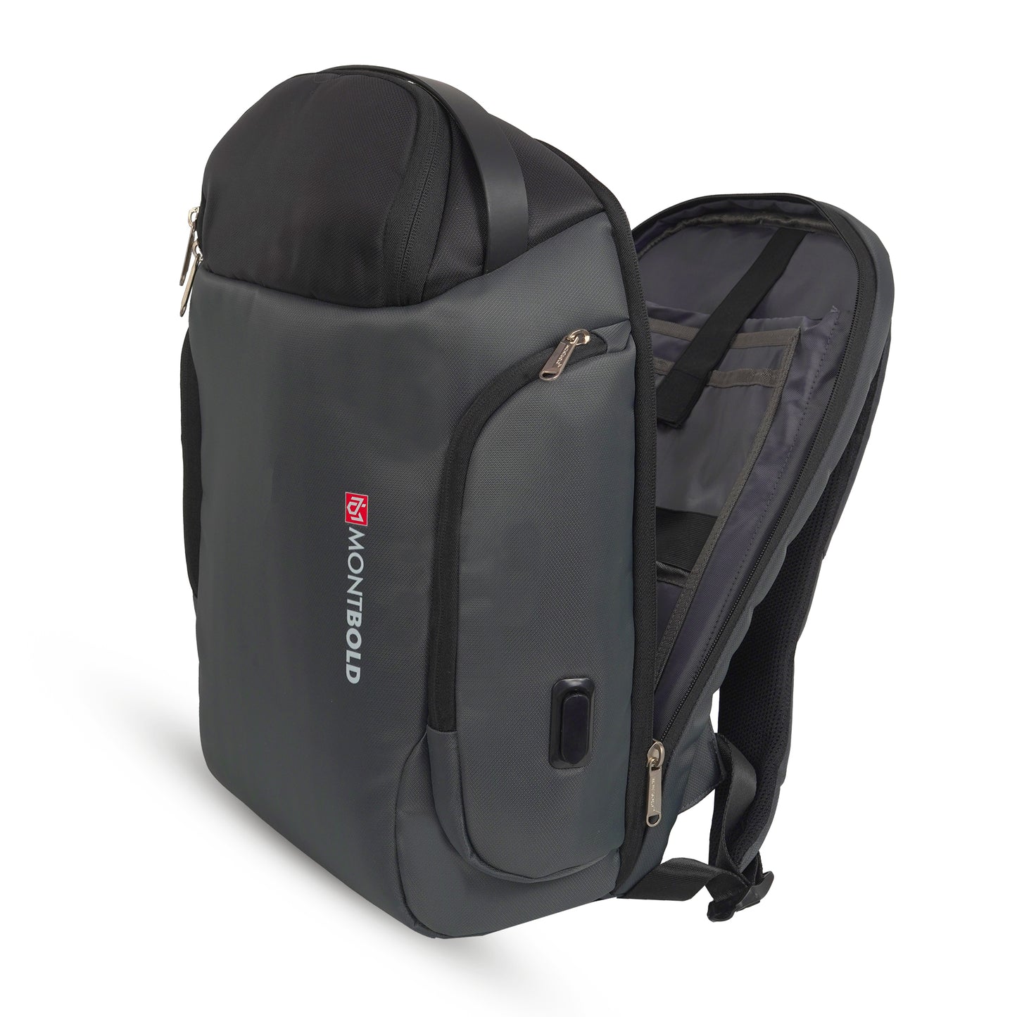 Montbold Black 15.6 inch Laptop Backpack with USB Charging Port (BP131) (9403180941614)