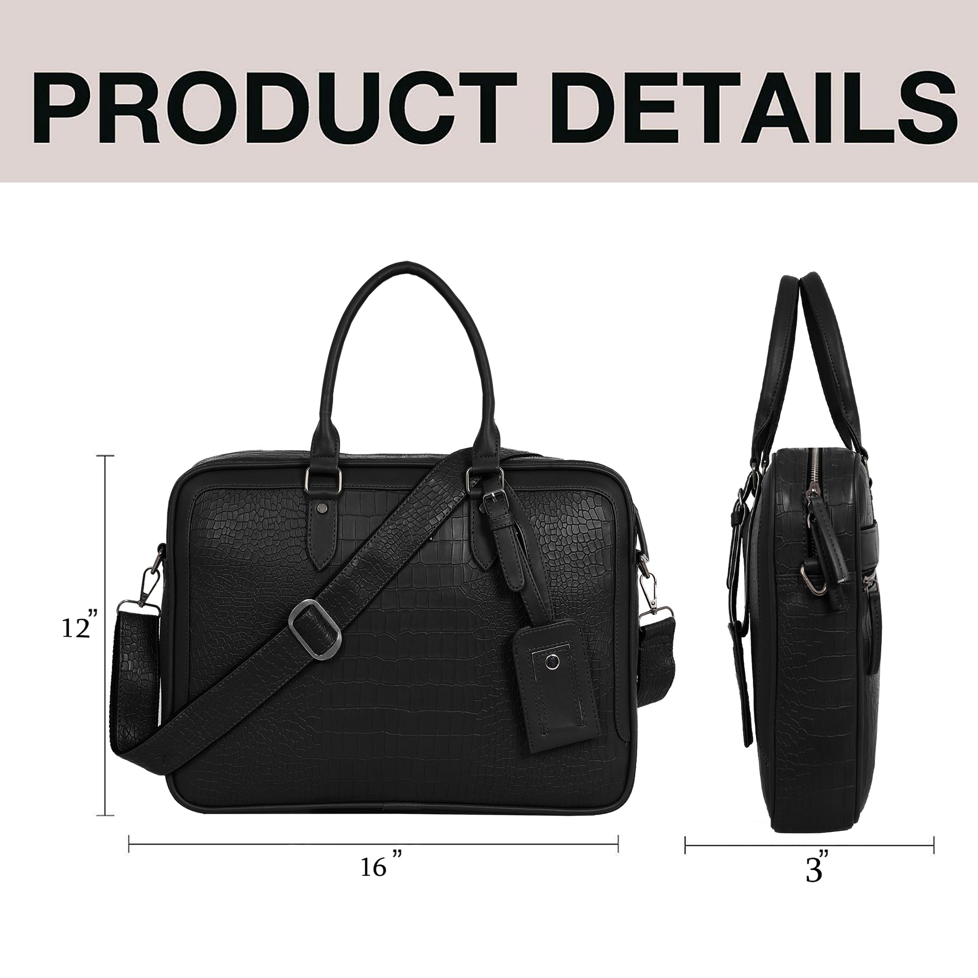 MONTBOLD PREMIUM CROCO VEGAN LEATHER LAPTOP BAG (LB343) (8954526695726)