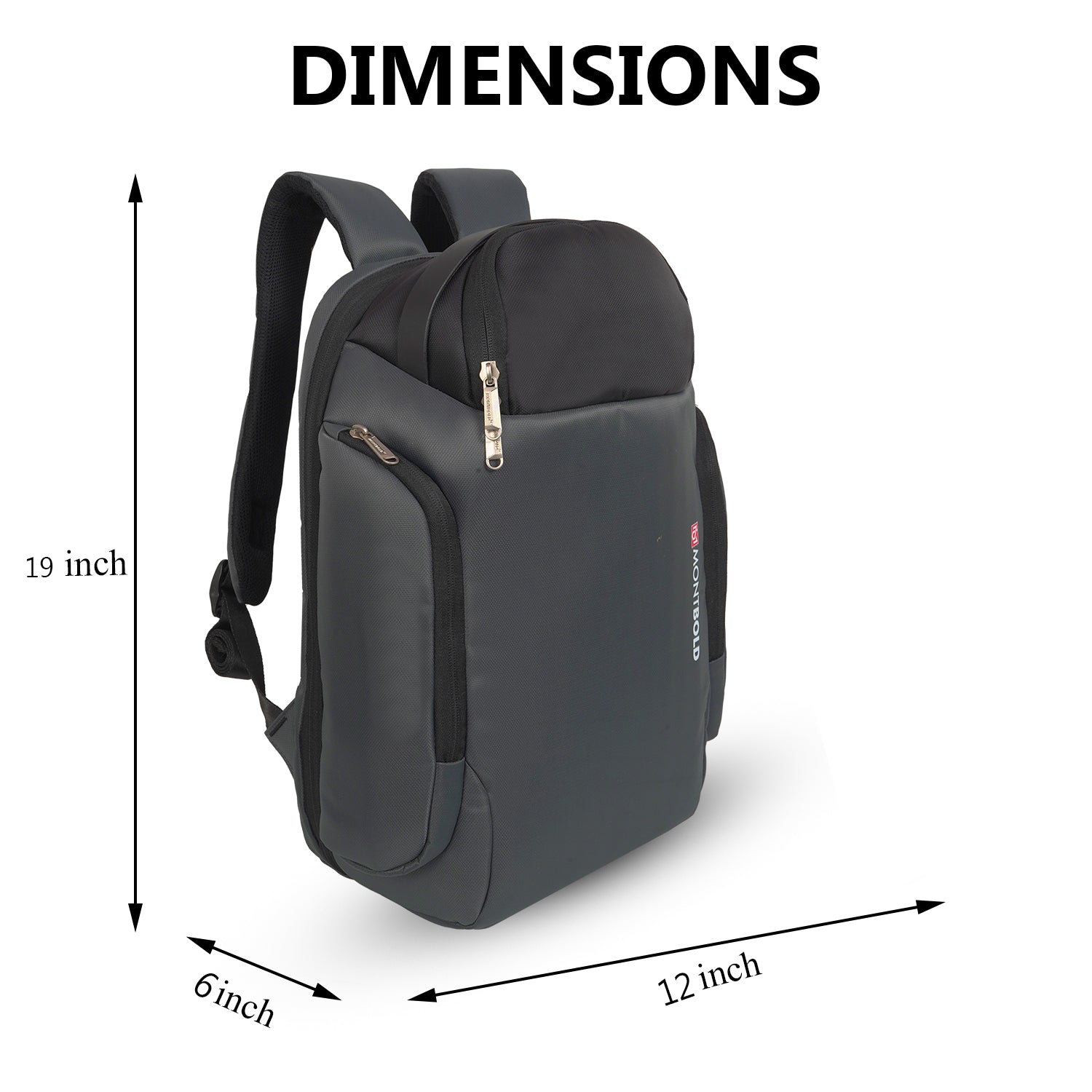 Montbold Black 15.6 inch Laptop Backpack with USB Charging Port (BP131) (9403180941614)