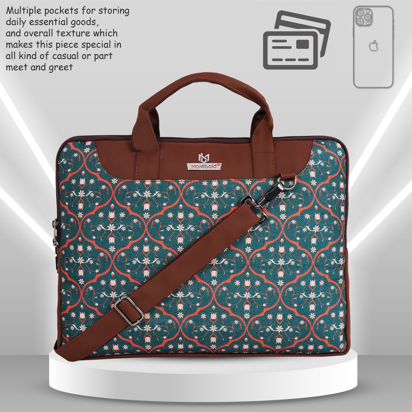 MONTBOLD CANVAS PRINTED LAPTOP BAG (LB325) (8942134034734)